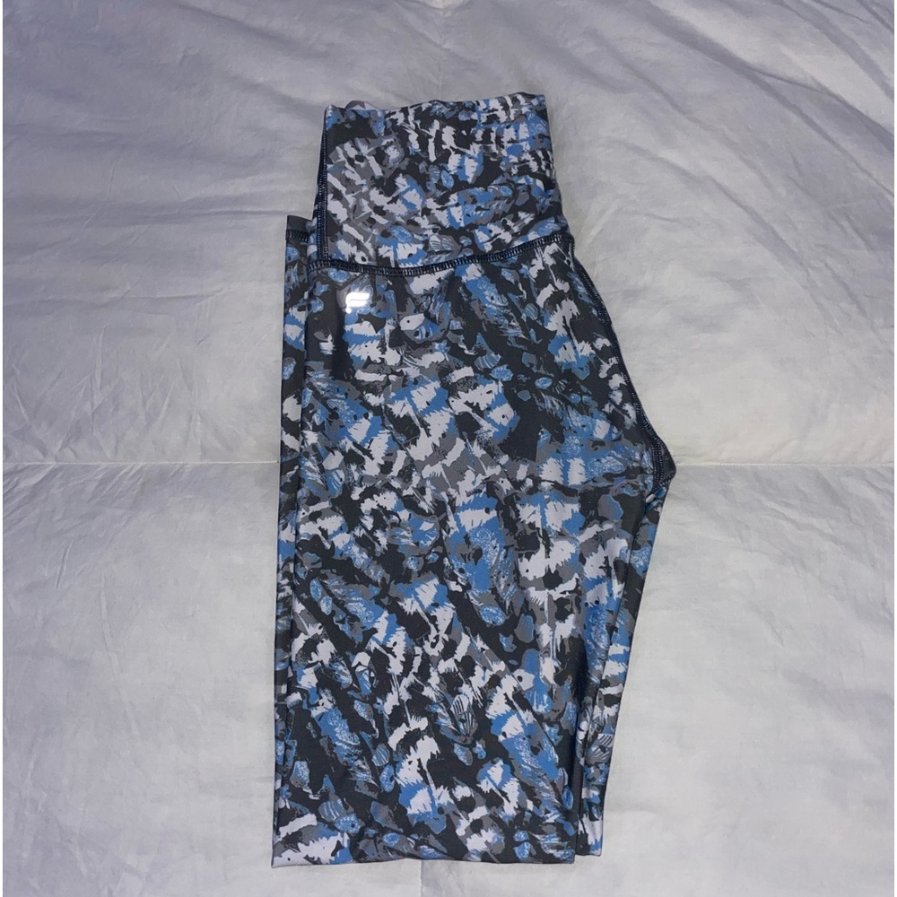 Blue Grey and White Fabletics Leggings